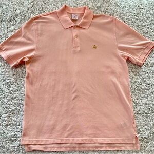 Brooks Brothers Light Pink Performance Polo Shirt 100% Cotton Classic Preppy